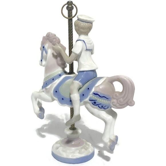 Paul Sebastian Sailor Child On Merry Go Round Horse Figurine Vintage 1990 8.5" - Picture 4 of 10